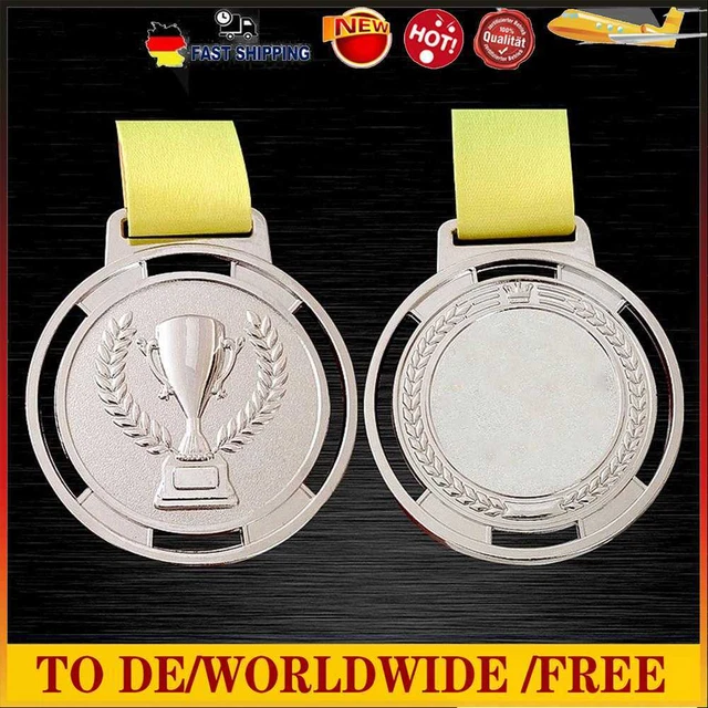 Fackel-Medaille, Souvenir, Zinklegierung, Sport-Wettbewerbspreis mit Riemen (Sil