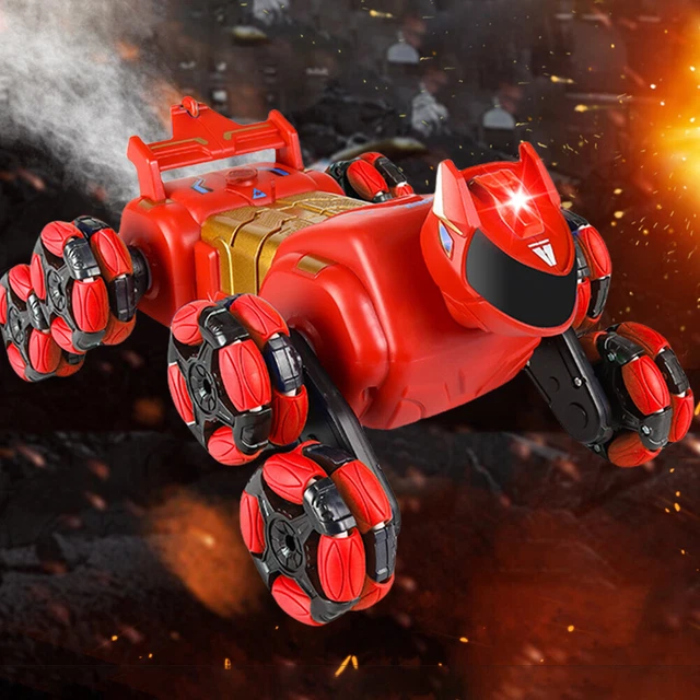 2.4GHZ 4WD EIGHT Wheeled Remote Control Stunt Dog OffRoad Climbing Car