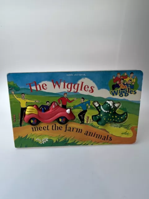The Wiggles Meet the Farm Animals Bubble & Squeak Vintage 1997 Board Book RARE