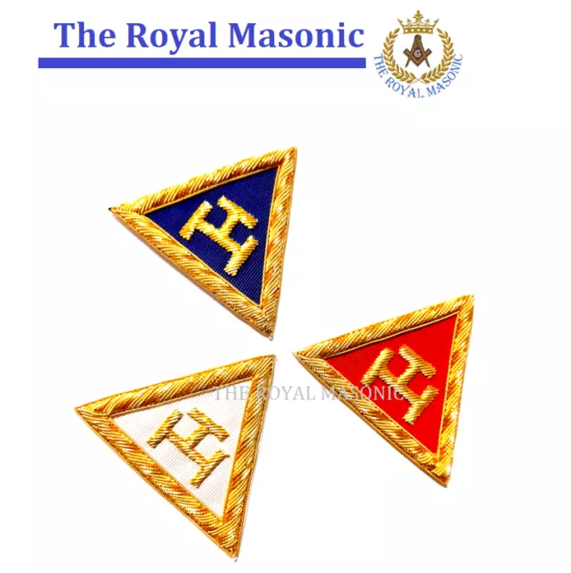 Masonic Royal Arch Embroidered Triple Tau Badges | Multiple Choice | Regalia New