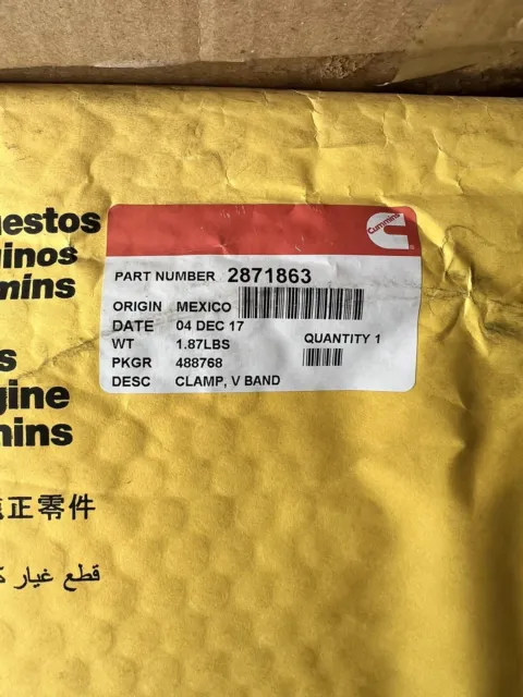 Genuine New Oem Cummins 2871863 Isx Dpf Clamp