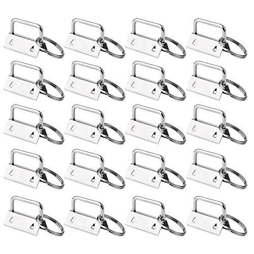 50 Sets Key Fob Hardware Key Fob Keychain Wristlet with Split Ring 1 Inch by ...