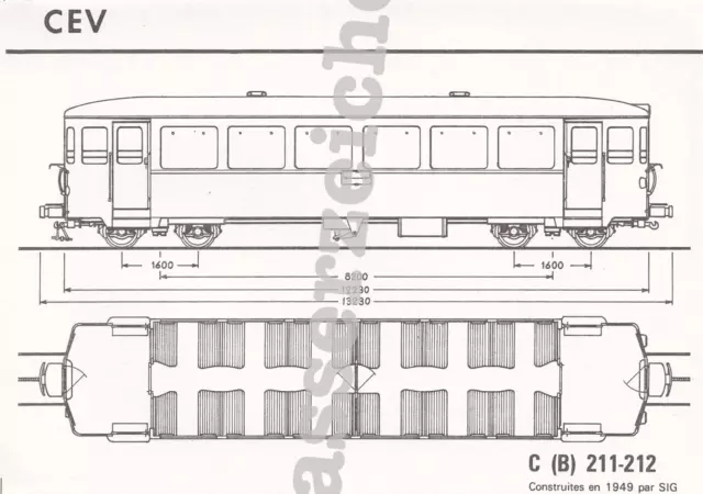 Konstruktionszeichnung CEV Personenwagen C 211-212 (AN1597)