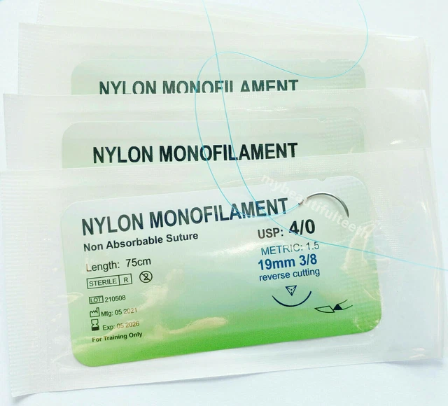 DENTAL NON ABSORBABLE Sutures Reverse Suture Metric 1.5 Nylon
