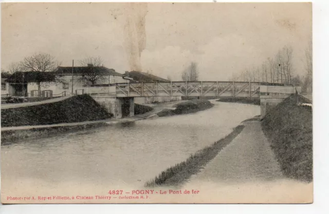 POGNY - Marne - CPA 51 - Le canal - Pont de Fer
