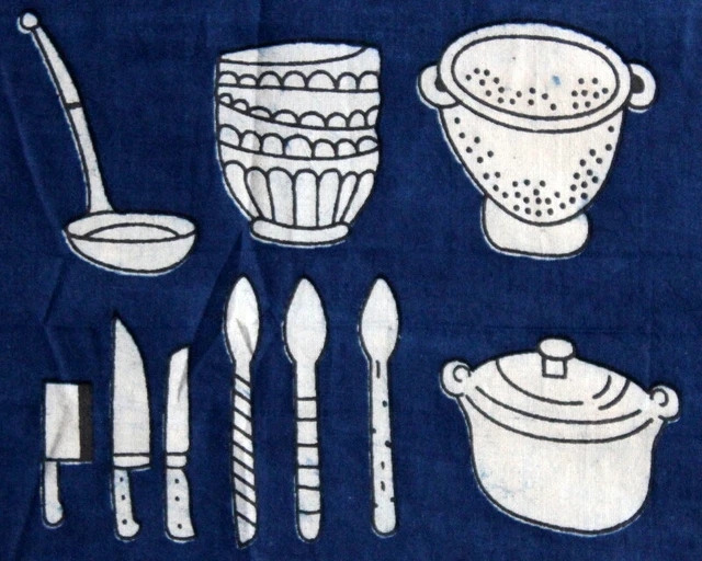Indien Handmade Cuisine Set Bloc Imprimé Batiste Tissu Coton Couture Artisanat