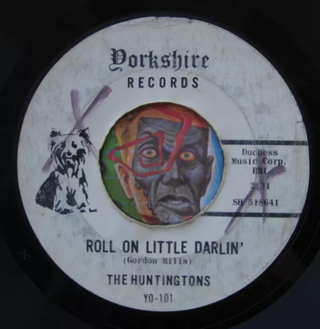 HEAR Huntingtons 45 Roll On Little Darlin / When You Were My Girl garage frat