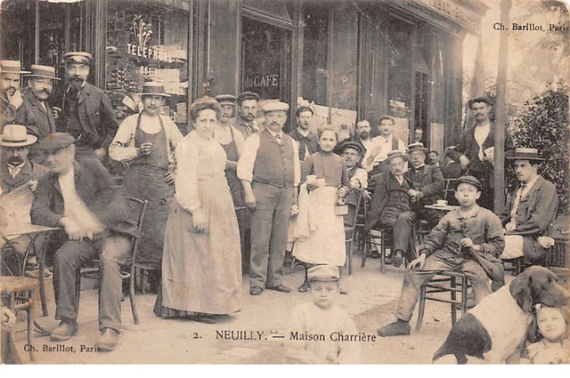92 .n° 110579 . neuilly . maison charriere . cafe restaurant .plie leger .