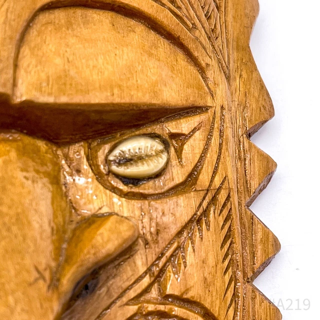 African Mask Wall Mask from Wood Hand-Carved Handmade 9x34cm 10