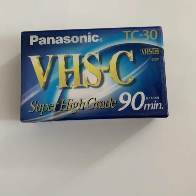 Cinta de casete de video para videocámara en blanco compacta Panasonic TC30 VHSC 90 min