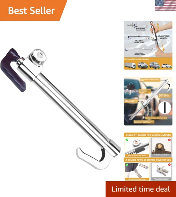 B+ GRADE ANTI-THEFT Steering Wheel Lock with Double Lock Feature ...