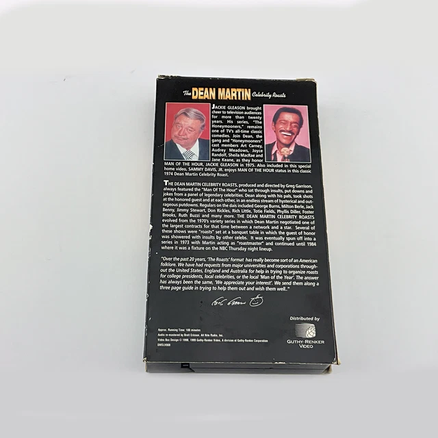 DEAN MARTIN CELEBRITY Roasts VHS Man of the Hour Jackie Gleason & Sammy