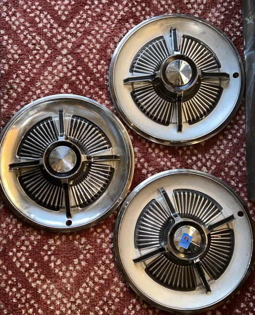 1965 FORD GALAXIE LTD SPINNER WHEEL COVERS Hubcaps OEM 3Pcs. 80.00