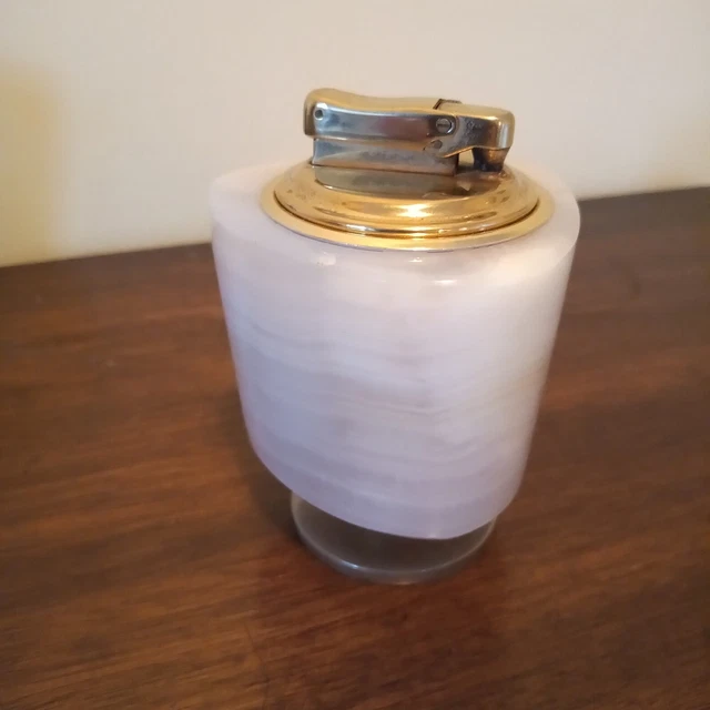 Colibri White Onyx Gas Table Lighter 1970's