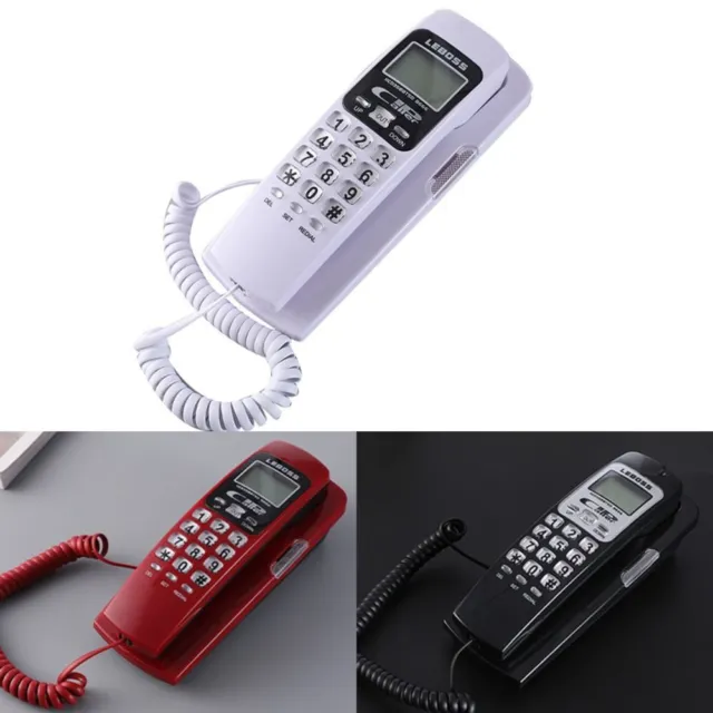 VBESTLIFE Téléphone Fixe, Téléphone Filaire de Bureau Téléphone Numérique  placé sur Le Bureau, la Maison ou monté sur Un Mur(Noir)