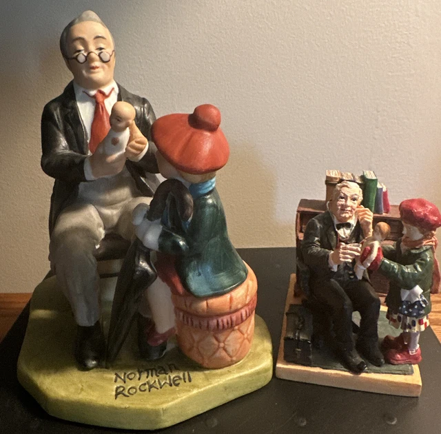 VINTAGE NORMAN ROCKWELL "THE DOCTOR AND THE DOLL" 1980 Annual Figurine & Mini -2 VINTAGE NORMAN ROCKWELL "THE DOCTOR AND THE DOLL" 1980 Annual Figurine & Mini -2