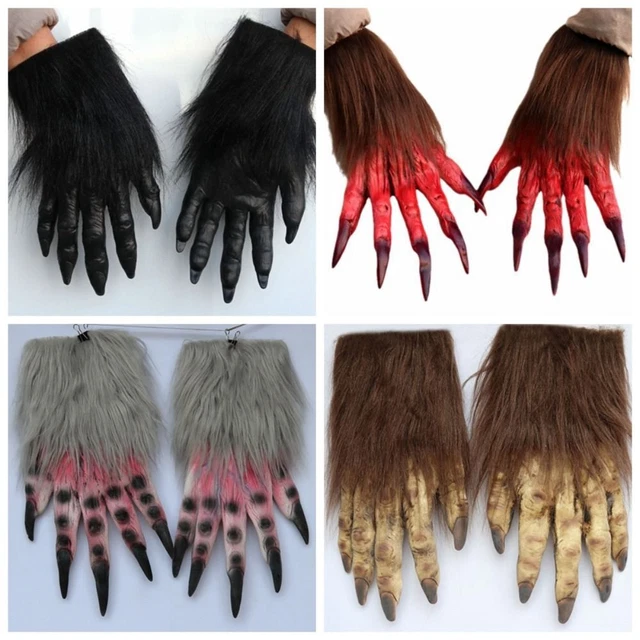 LATEX WEREWOLF HAND Costume Gloves Wolf Claw Hands Animal Gloves