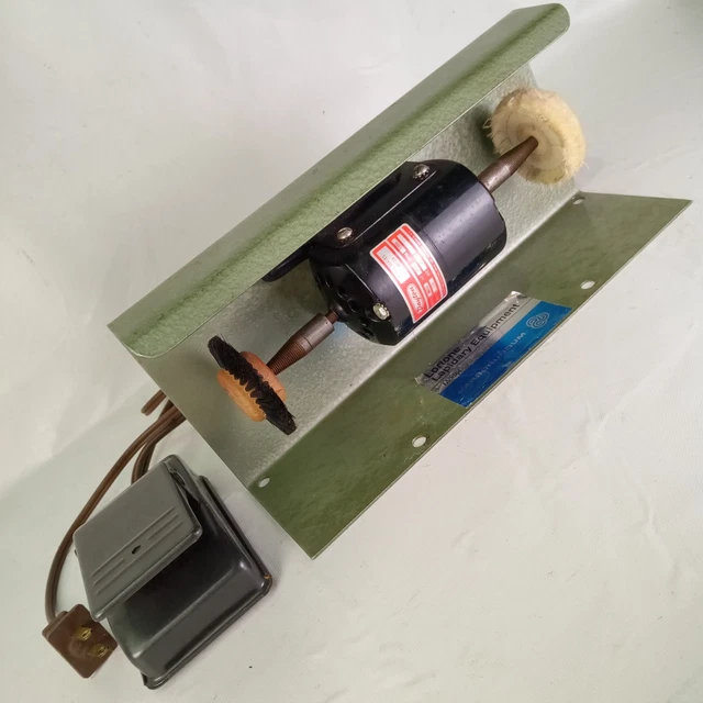 Dayton Motor Buffer Lortone Lapidary Carborundum +Foot-Pedal Buffing Wheels ACDC