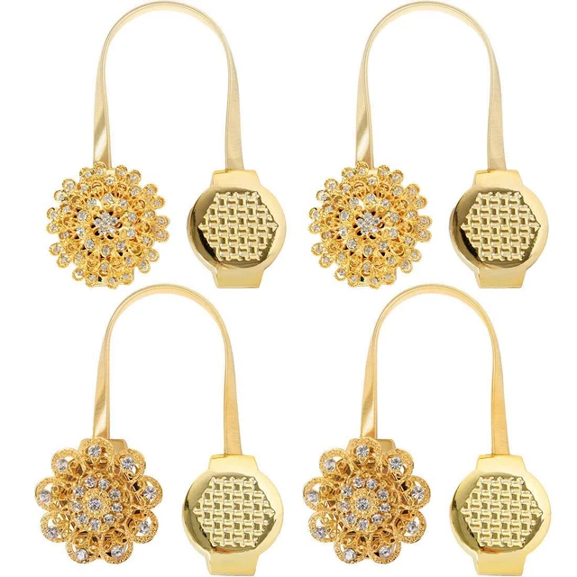 Magnetic Decorative Drapes Holdbacks Curtain Tiebacks Clips, Set of 4