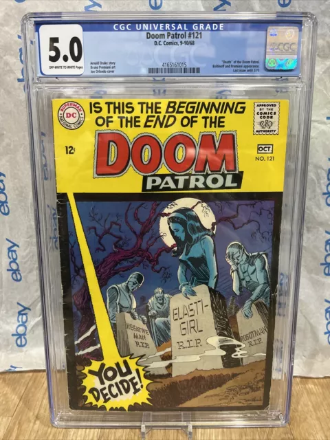 Doom Patrol #121 CGC 5.0 off white to White Pages dc comics new slab key death