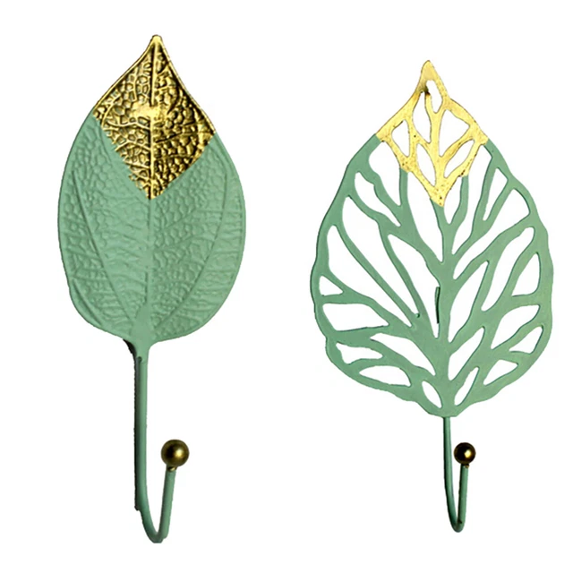 2 Pcs Clothes Hook Wrought Iron Single Wall Hooks Decorative Key Coat Rack