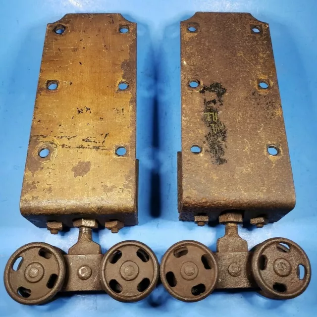 Vintage Barn Door Rollers Box Track 2 1/8" Wheels Rustic Country Décor