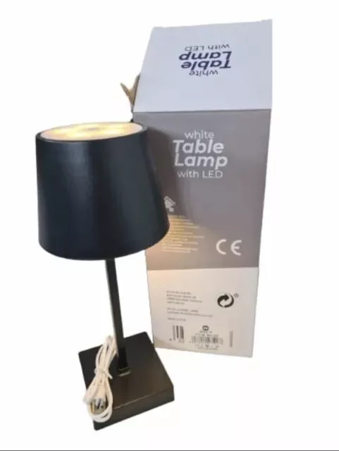 Lampada Da Tavolo Touch Led Ricaricabile Bar Hotel Ristorante Nera