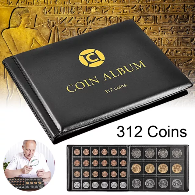 312 Coin Album Book Coins Folder 50P Storage Collection Holder Money Penny UK