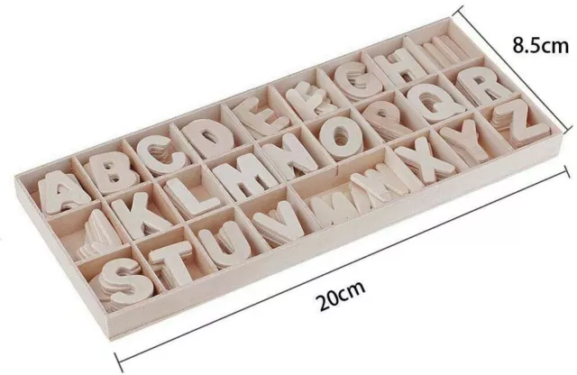 Caja de letras para decoupage en madera clara 130pcs decoración shabby chic 2