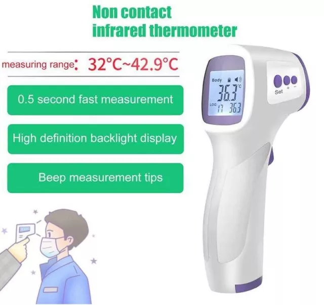 Termometro Digitale senza contatto a infrarossi febbre temperatura lcd digitale