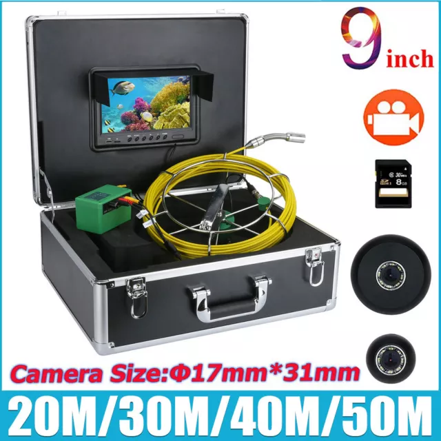 9 inch DVR 17mm Industrial Pipe Sewer Inspection Video Camera with 8GB SD Card