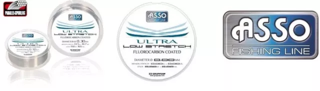 Mono-Filament Asso Ultra Low Stretch 300 MT Fil Moulinet de Pêche Fluorocarbone