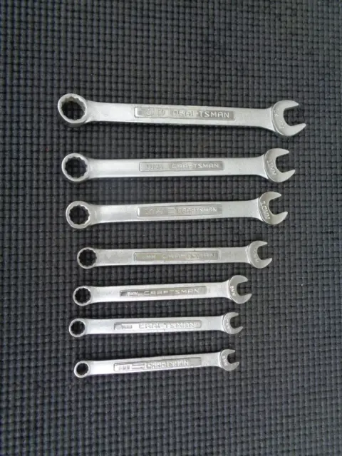 CRAFTSMAN -V- Series Metric Combination Wrenches - Lot of 7 - USA 6mm-12mm