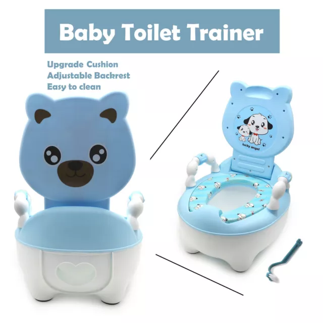 Bear Blue Kids Baby Potty Training Seat Toddler Portable Lovely Toilet Seat Stoo