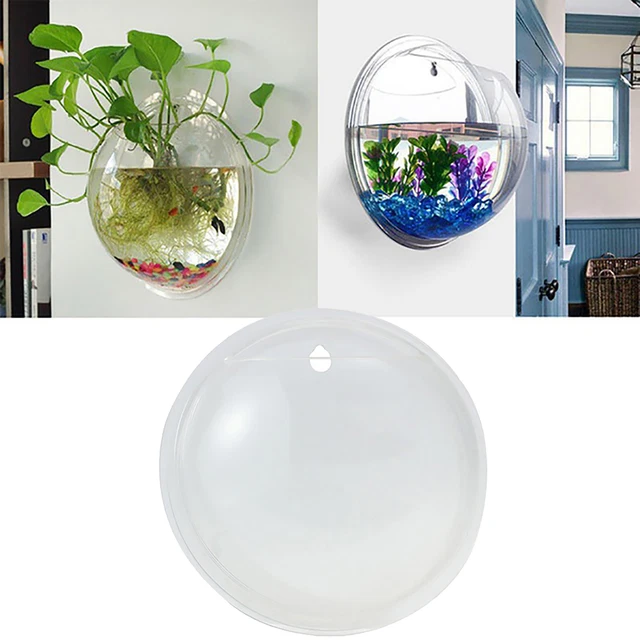 Wall Hanging Mount Fish Bowl Fish Bubble Aquarium Decor Plant Pot Hydroponic Pot 2
