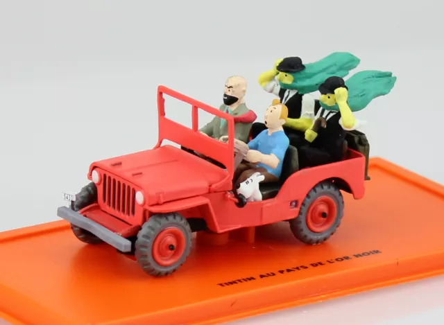 Tim und Struppi TinTin Jeep Willys rot ca 1:43 Atlas Modellauto