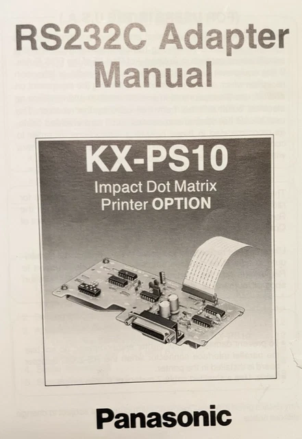 Panasonic Printer RS232C adapter Manual KX-PS10 Impact Dot Matrix