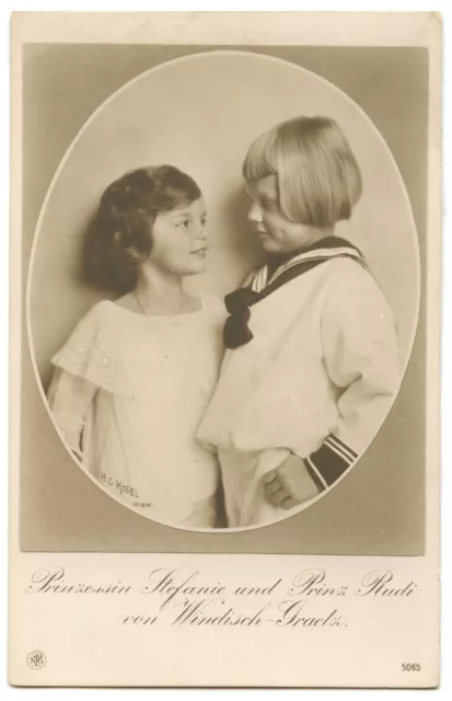 Postkarte - Prinzessin Stefanie und Prinz Rudi von Windisch-Graetz