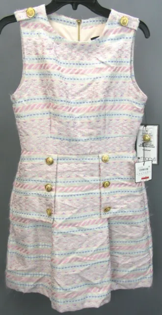 NEW Laundry by Shelli Segal Embroidered Pink and Blue Button Dress sz 8 $158