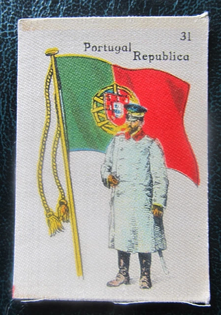 Cigarette Silks Card Portugal military La Favorita Soldiers Flag ORIGINAL BACK