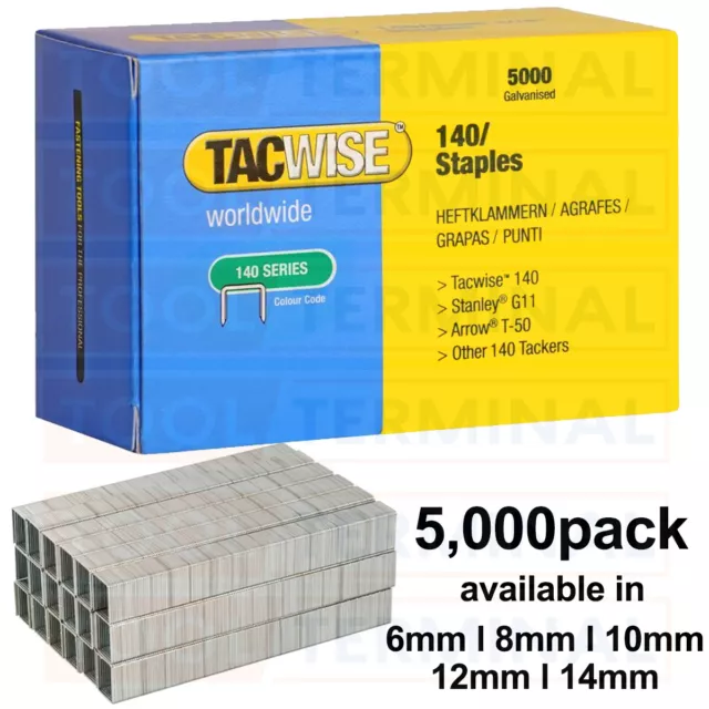 Tacwise Type 140 Series Staples 6 8 10 12 14mm fit Stanley G 4/11/140 Arrow T50