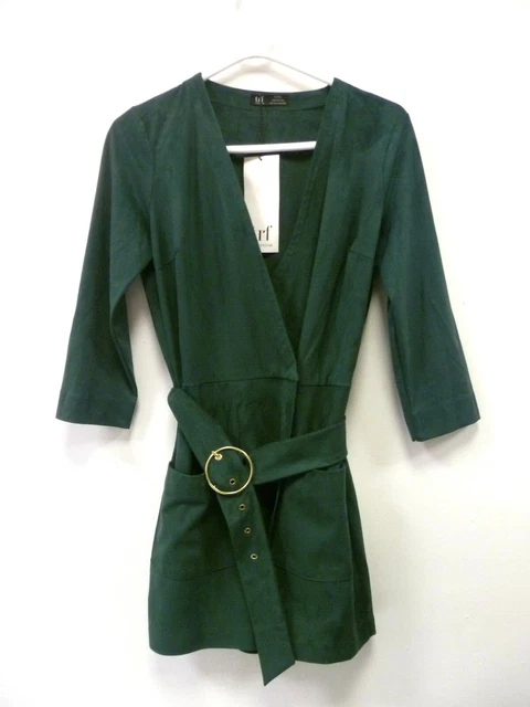ZARA GREEN FAUX Suede Wrap Dress With Belt Size Small New With Tags 11.50 - PicClick UK ZARA GREEN FAUX Suede Wrap Dress With Belt Size Small New With Tags 11.50 - PicClick UK
