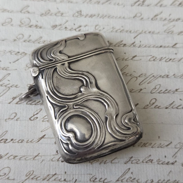 Sautoir coulisseau coulant en argent massif art nouveau silver