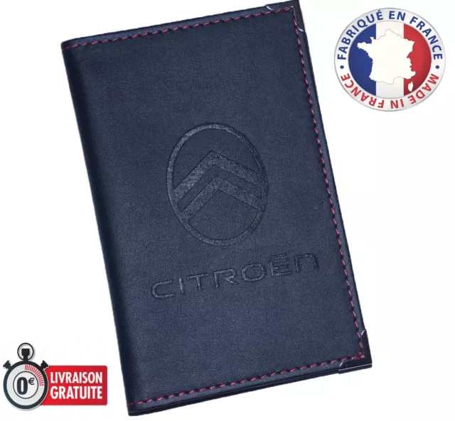 Porte carte grise Citroen logo métalisé 3D - Worldplak