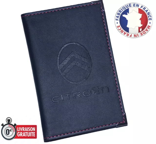 Etui Carte Grise Bmw X1 X3 X5 X6 SERIE 1 3 5 Simili Cuir Surpiqure Bleu Neuf