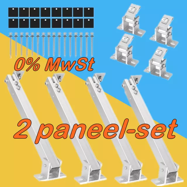 Solarmodul Halterung Aufständerung Balkonkraftwerk Flachdach PV - 2 Paneel-Set