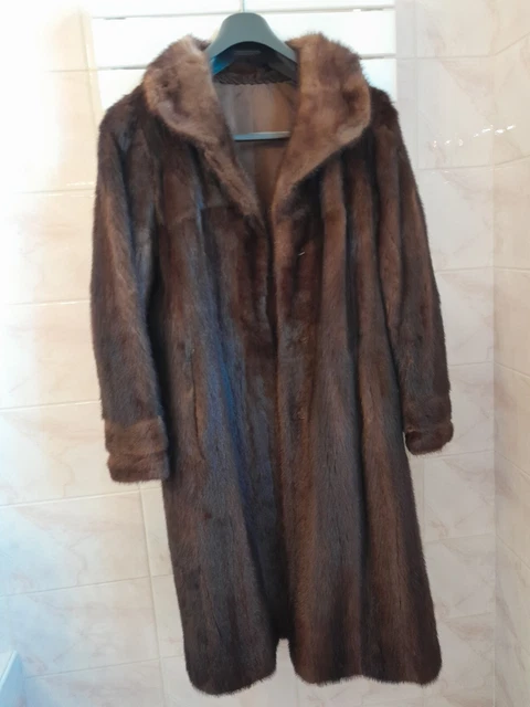 Manteau En Vison Véritable Paris Printemps - Occasion Très Bon état, Taille S, Fourrure Longue