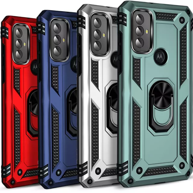 For Motorola Moto G Play 2023 Phone Case Shockproof Ring Cover+Tempered Glass