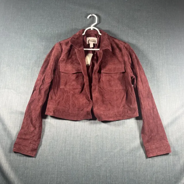 Forever 21 Contemporary Womens Cropped Jacket Size M Burgundy