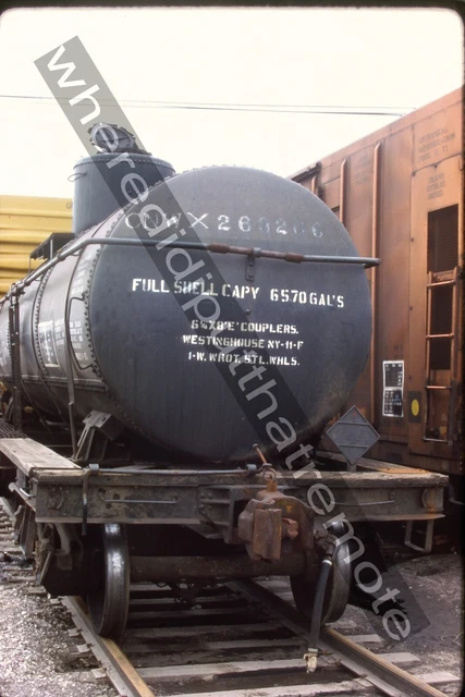 Original Slide CNW Chicago & North Western M of W Tank Car 5-86 Proviso ILL